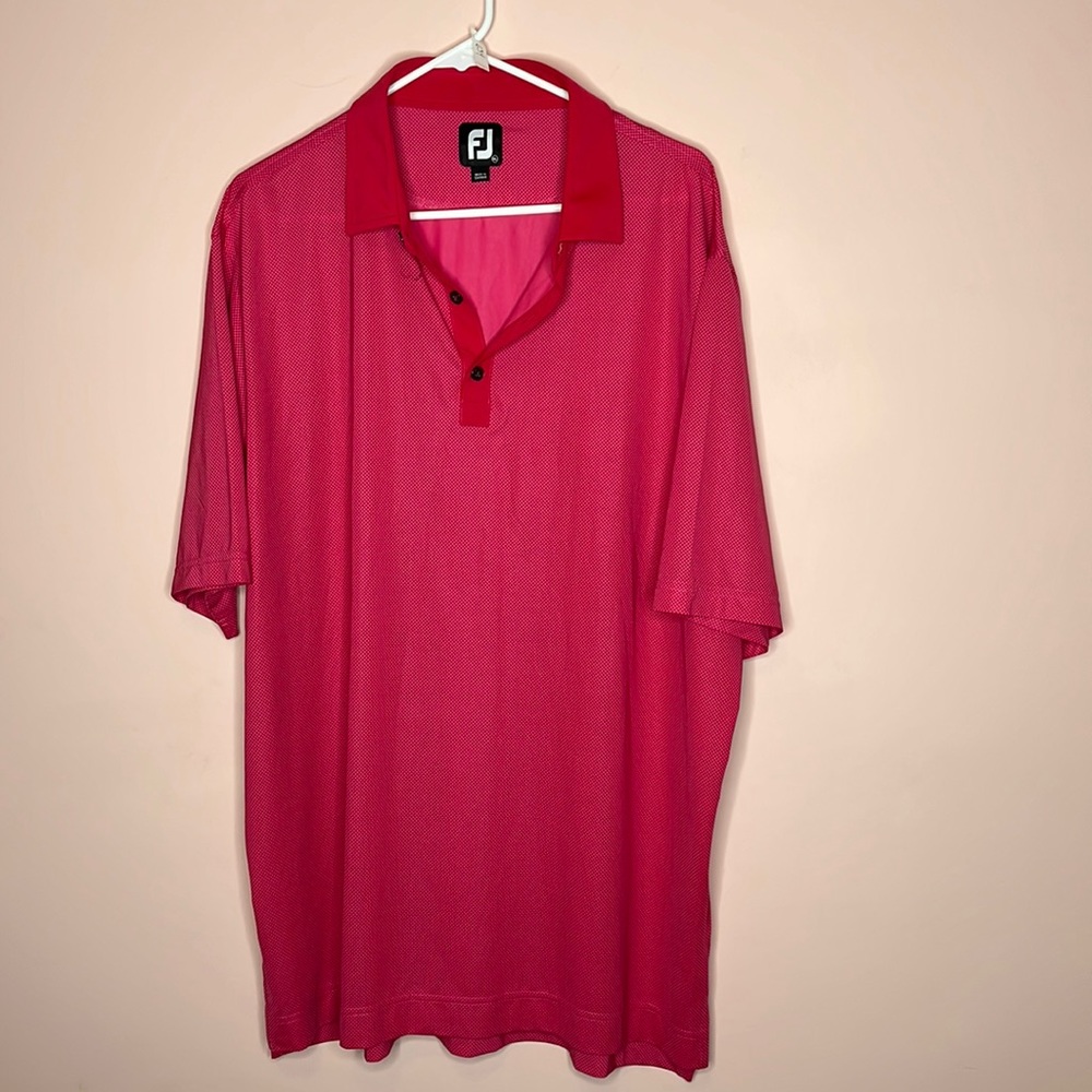 FootJoy Men's Red Checkered Polo